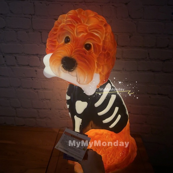 Skeleton Doodle Poodle Halloween Dog Blow Mold 2025 22" - Picture 1 of 10